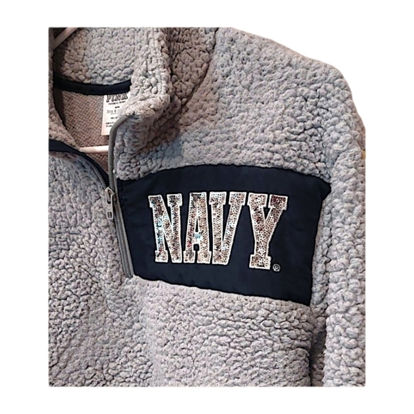 U.S. Navy Bling Sherpa Pullover Jacket - Picture 3 of 6